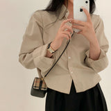 シャツレストランクロップデイリーシャツ / [8color] Shirt Restaurant Crop Daily Shirt