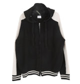 No.0390 varsity hood KNIT zip-up (3color)