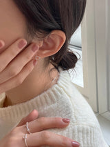 [92.5silver] line heart earrings