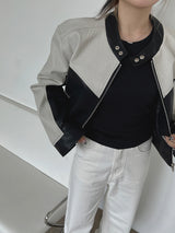 モーターカラーマッチングレザージャケット / motor color matching leather jacket