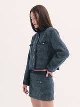 Leona tweed jacket CHARCOLE