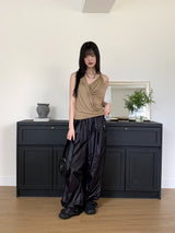 Tissue Coated Parachute Two Way Jogger Wide Pants