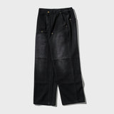 Double Knee Denim Pants (Black)