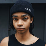 シグネチャーレタリングビーニー/SIGNATURE LETTERING BEANIE-BLACK