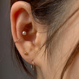 14Kゴールドスワロフスキーパールピアス/14K Gold Swarovski Pearl Piercing (bar 4mm / pearl 5mm)