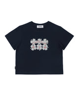 Catching Eye Crop T-Shirt in Navy
