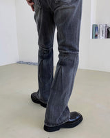 オールブラッシュバックスリットブーツカットデニム/MG608 All Brush Back Slit Bootcut Denim