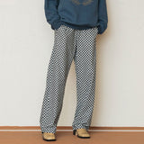チェッカーボードバンディングパンツ/CHECKERBOARD BANDING PANTS_BLACK WHITE