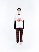 フラワープリントワイド半袖Tシャツ / flower print wide short sleeve t-shirt (4470384361590)