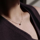 14K gold antique cognac diamond necklace (6680482742390)