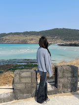 Bent knit cardigan zip up 