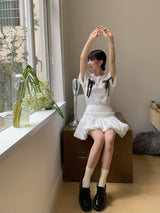 Balletcore Ribbon Loose Fit Short Sleeve Tee