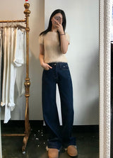 ワイドフィットデニムパンツ / WIDE FIT DARK BLUE DENIM PANTS [17789]