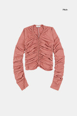 Clover shirring crop cardigan