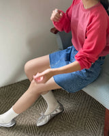 キャンパスカッティングデニムスカート