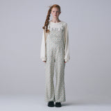 FRILL HEART CORDUROY OVER-ALL, FLORAL CREAM
