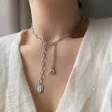 ユニーク2ウェイヘックスボールドチェーンネックレス/hacx Unique Two-Way Hex Bold Chain Necklace