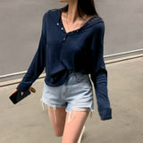 [Bellide made] Chalang snap ribbed T-shirt