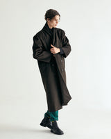UNISEX FAKE NUBUCK MAXI COAT M - DARK BROWN (6636063096950)