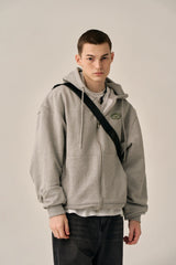 BOTTOM LESS HOOD ZIP-UP - GRAY