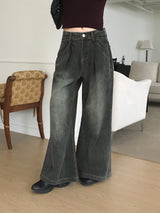 Meto semi bootcut wide denim pants