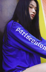 "psln" 長袖Tシャツ ブルー/ "psln" long sleeve tee blue (4437306835062)