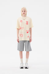 ドゥードゥルチェリートムボーイグラフィックTシャツ / DOODLE CHERRY TOMBOY GRAPHIC T-SHIRT [IVORY]