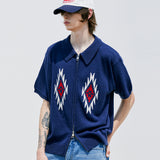 チマヨパターンニットカーディガン / CHIMAYO PATTERN KNIT CARDIGAN NAVY