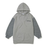Lettering Knit Contrast Hoodie [MELANGE] (6618798391414)