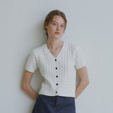 テッサハーフケーブルカーディガン / Tessa half cable cardigan