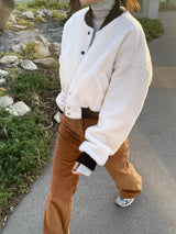 Softly corduroy boot-cut pants