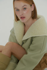  CROP SHEARLING JACKET / IVORY