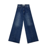 プリヴェラインワイド-レッグデニムジーンズ / PRIVÉ LINED WIDE-LEG DENIM JEANS - CREAM/DENIM BLUE