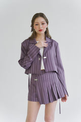 プリーツラップスカート / PLEATS WRAP SK (PURPLE)
