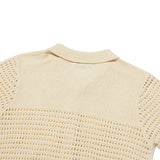 MONO CHERRY NET KNIT SHORT CARDIGAN [IVORY]