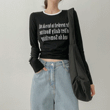 チャビーカラースパンデックス長袖Tシャツ