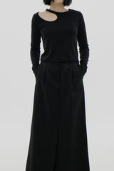 ショルダーカットアウトTシャツ / Shoulder cut-out T-shirt (3color)