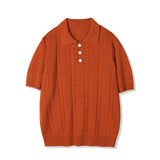 チェーンケーブルカラーハーフニット / CHAIN CABLE COLLAR HALF KNIT ORANGE