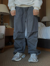 Rap string pintuck nylon pants 2C