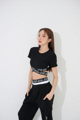 ペアXクロップTシャツ/TOP(9259) Pair X Crop Tee