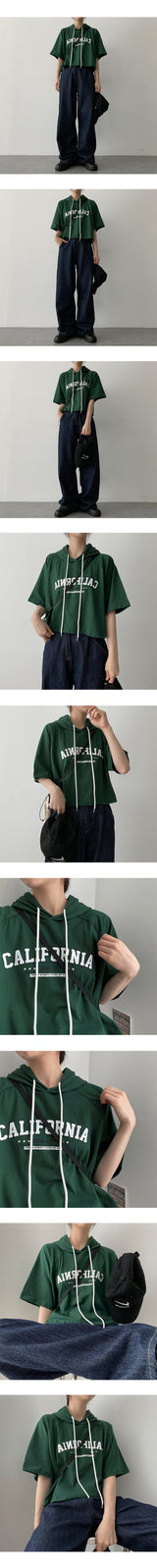 アーバンラグランフーディショートスリーブT / Urban raglan hoodie short sleeve tee