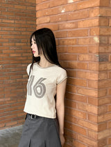 リル16スポーティーメッシュクロップ半袖Tシャツ / RilU 16 Sporty Mesh Crop Short-Sleeved T-Shirt