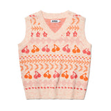 チェリーパターンニットベスト/ CHERRY PATTERN KNIT VEST [PINK]