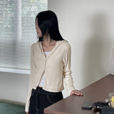 フロップ フード リブ 2ボタン カーディガン/flop hood ribbed two-button cardigan