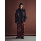 サイドシャーリングダブルストラップパンツ / SIDE SHIRRING DOUBLE STRAP PANTS_RD