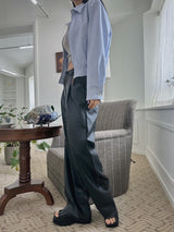 レザーストレートトラウザーズ / leather straight trousers