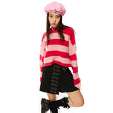 0 2 Lambs Wool Crop Stripe Knit - PINK (6626815180918)