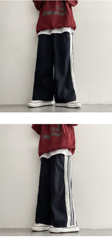 Lar Banding Track Line Wide Pants