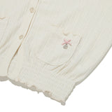 スモールチェリーポップルVネックニットカーディガン / SMALL CHERRY POPPLE V-NECK KNIT CARDIGAN [IVORY]