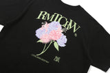 ウォータープリントフラワーTシャツ/WATER PRINTING FLOWER TEE SHIRT_BLACK